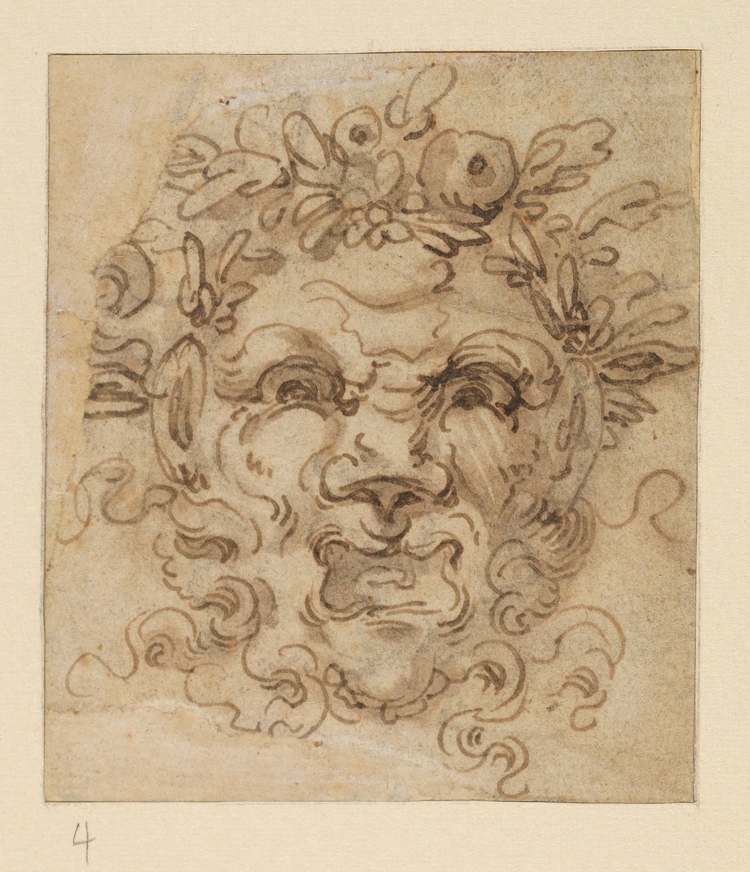 Groteski naamio, 1600-luku tekijältä Bolognese School