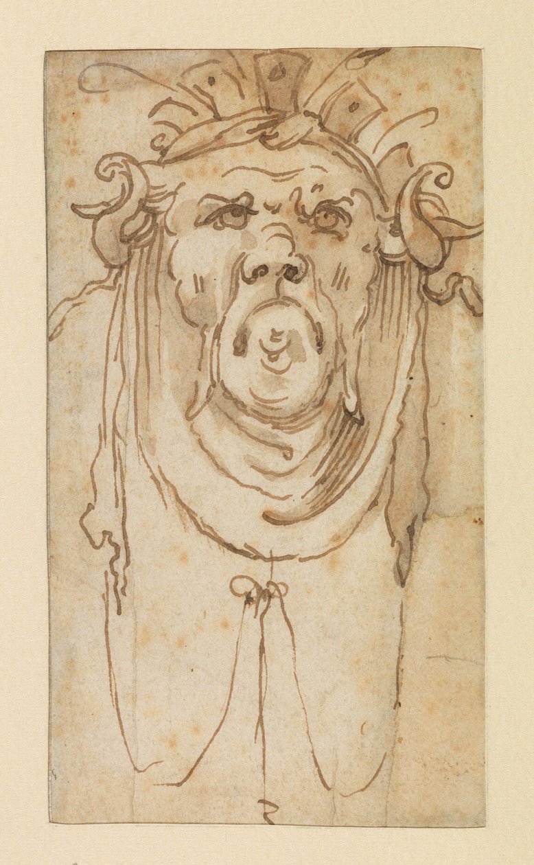 Groteski naamio, 1600-luku tekijältä Bolognese School