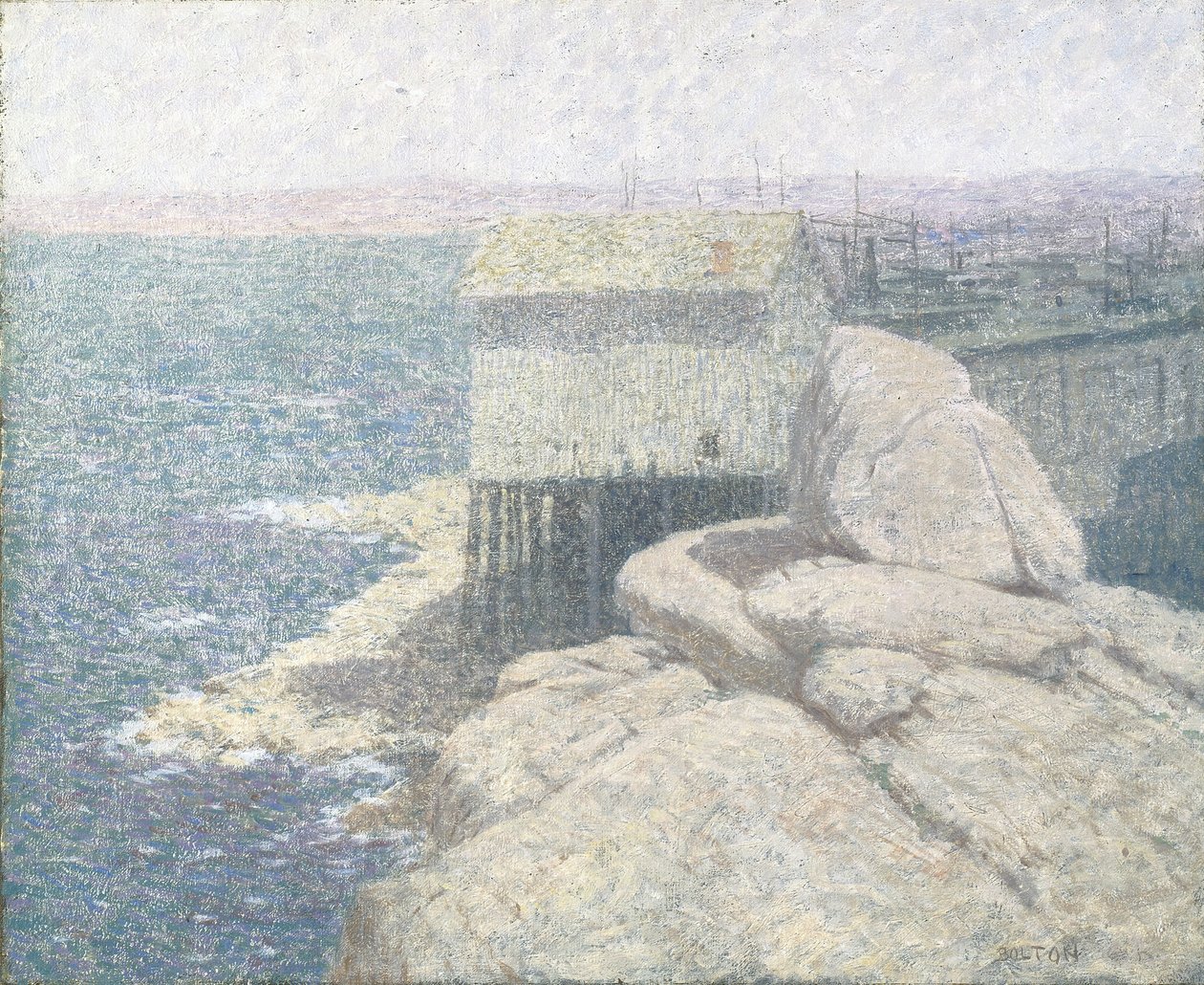 Chinese Fishing Village, Monterey Bay, Kalifornia (öljy kankaalle) tekijältä Bolton Coit Brown