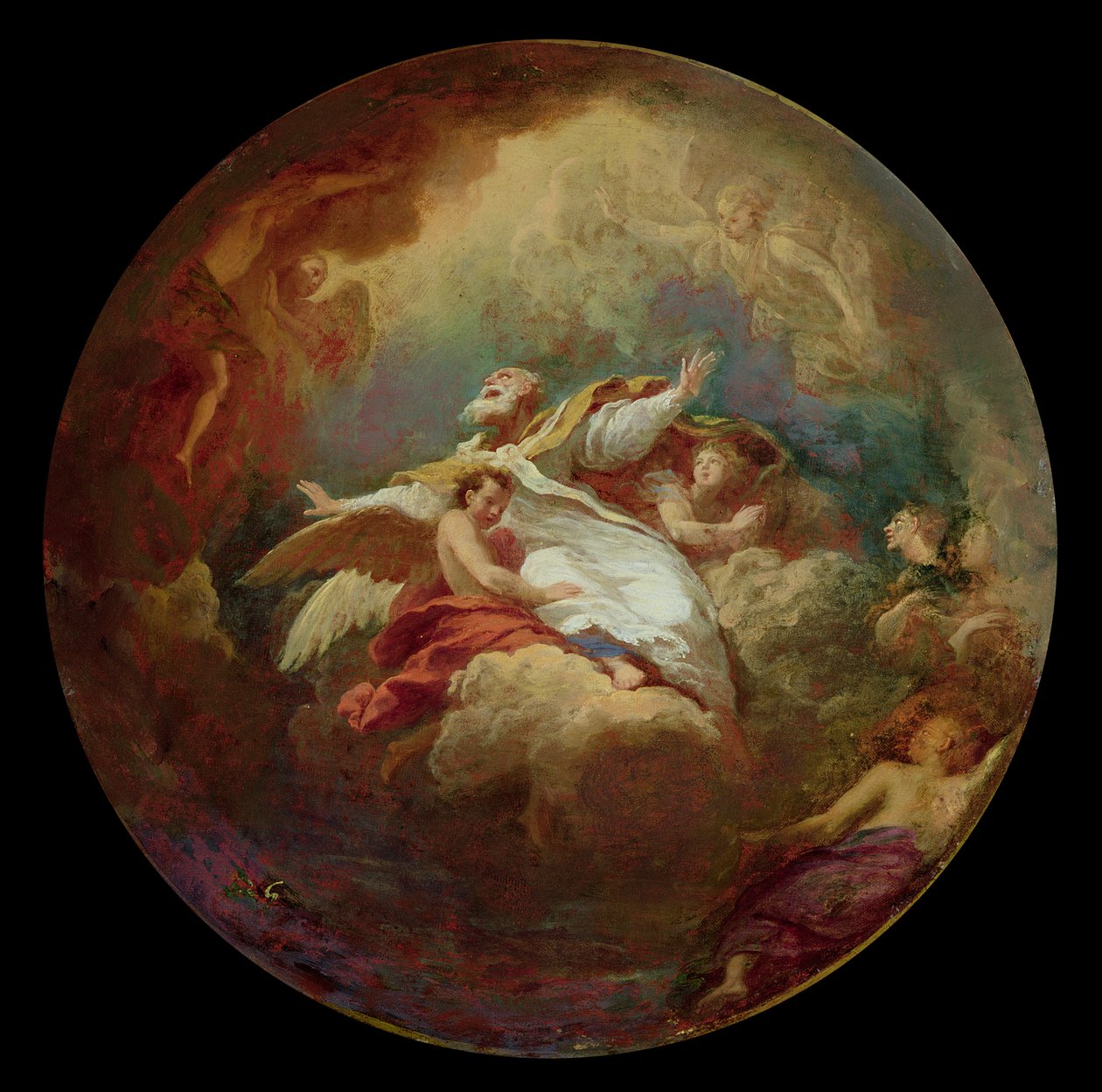 Apotheosis of St. Ambrose (347-397) tutkimus invalidien koristeluun tekijältä Bon de Boulogne