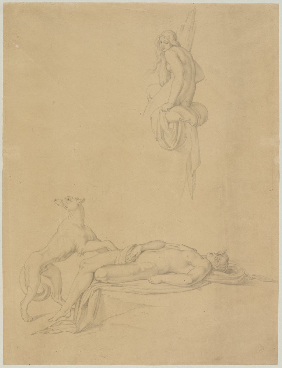 Näyttelyopintoja Ovidiuksen "Narcissus and Echo" -kirjassa tekijältä Bonaventura Genelli