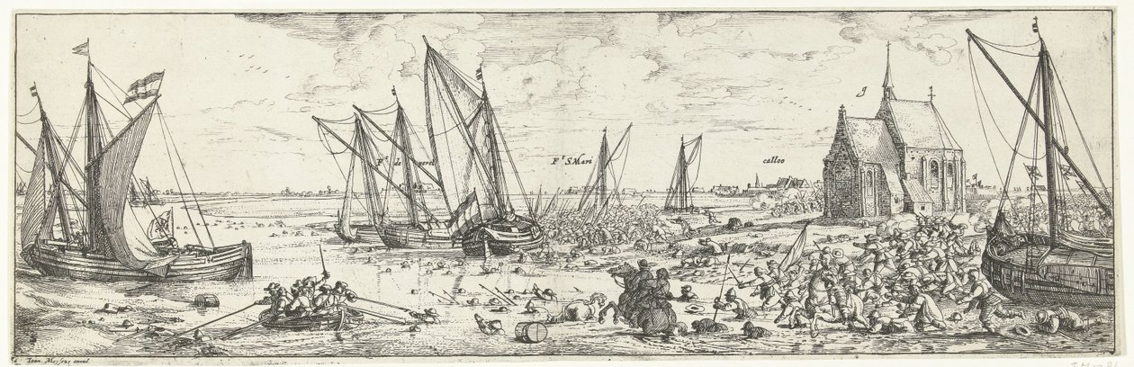 Epäonnistunut hyökkäys Kallon linnakkeelle, 1638 tekijältä Bonaventura Peeters (I)