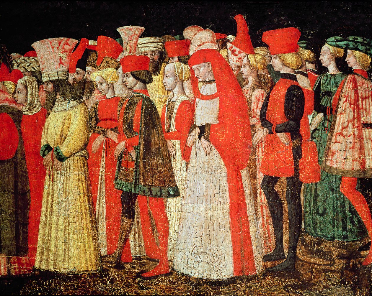 Sforza-suvun hoviväkeä (yksityiskohta) tekijältä Bonifacio Bembo