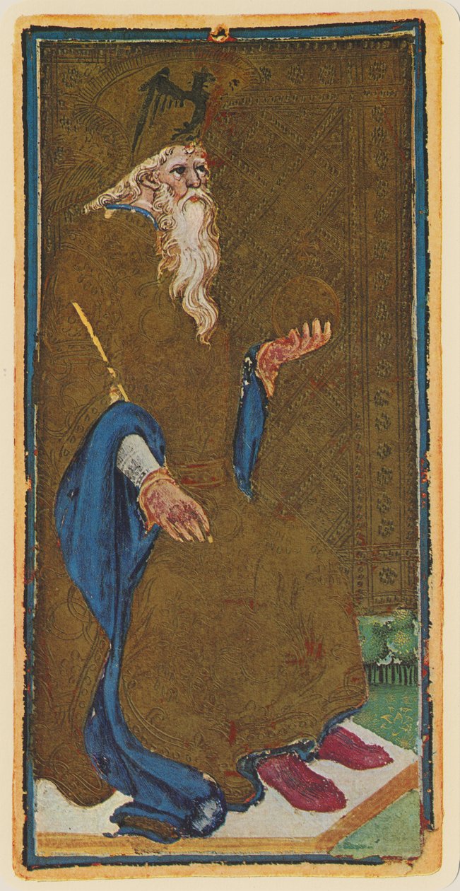 Keisari, faksimile tarot-kortista "Visconti"-pakasta, 1441-47 tekijältä Bonifacio Bembo