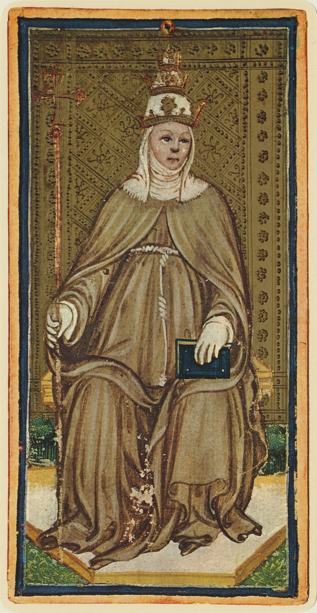 Paavi, faksimile Tarot-kortista "Visconti"-pakasta, 1441-47 tekijältä Bonifacio Bembo