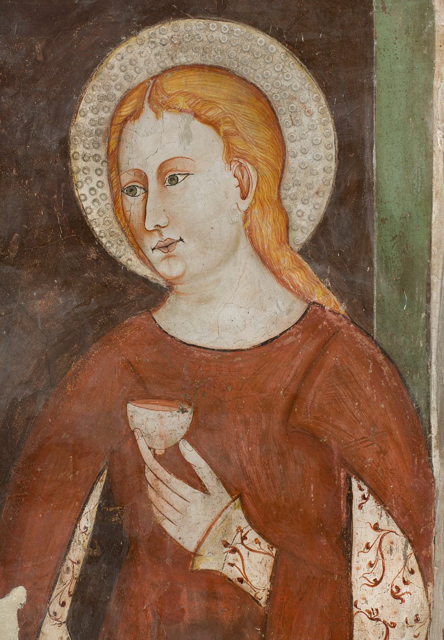 North Transept, Pyhän arkkienkeli Mikaelin alttari, Alttaritaulun takana Bonifacio Bembon freskot, Sant