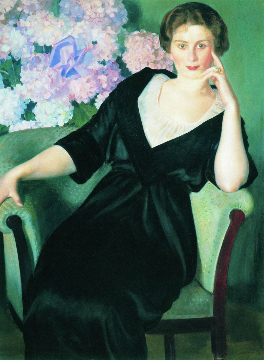 .. nMuotokuva Renee Notgaftista tekijältä Boris Mikhailovich Kustodiev