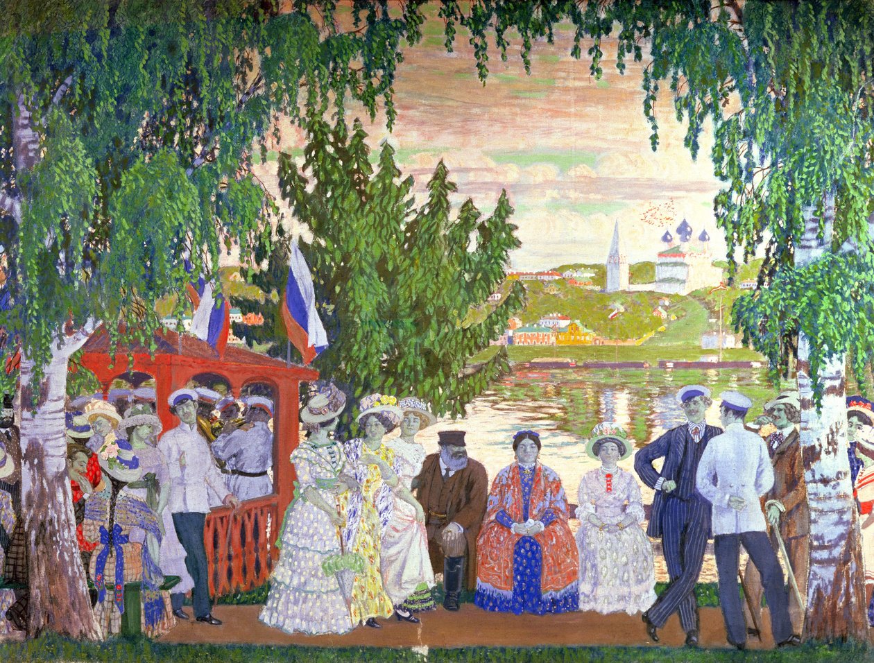 Juhlakokous, 1910 tekijältä Boris Mikhailovich Kustodiev