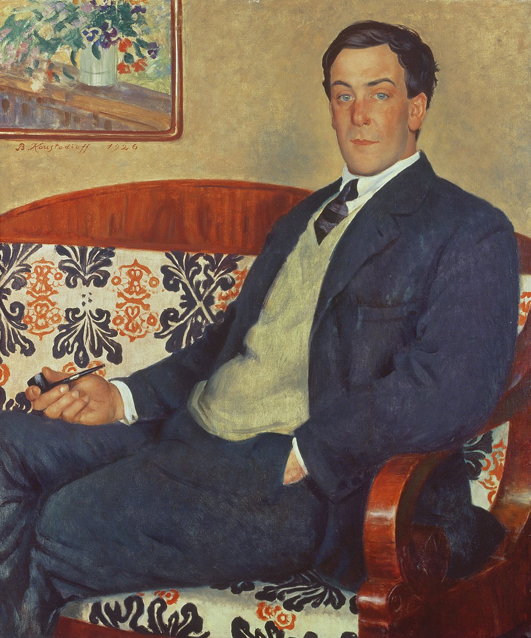 Muotokuva Peter Kapitzasta (1894-1984) 1926 tekijältä Boris Mikhailovich Kustodiev