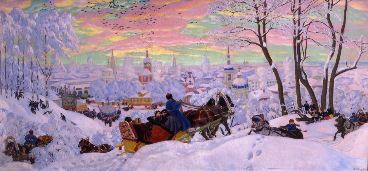 Shrovetide tekijältä Boris Mikhailovich Kustodiev