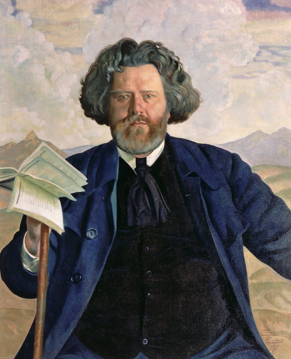 Maximilian Voloshinin (1877-1932) muotokuva 1924 tekijältä Boris Mikhailovich Kustodiev
