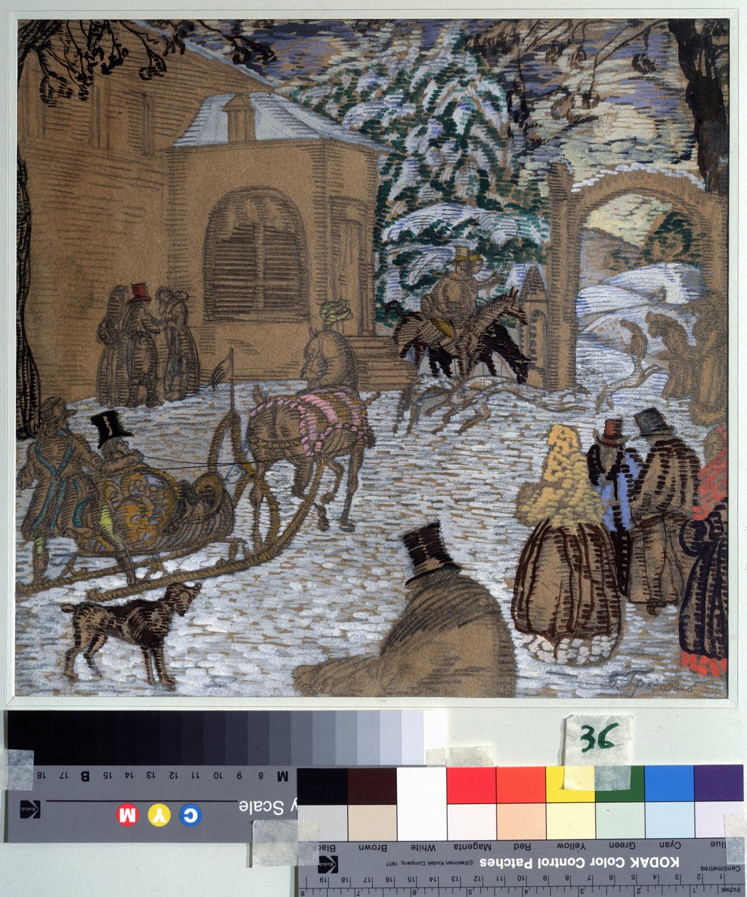 Kuvitus Aleksanteri Puškinin (1799-1837) Dubrovsky-romaanille (Kuva A. Pushkinin Dubrovsky-romaanille). Boris Dmitrievich Grigorjevin (1886-1939) työ, akvarelli, guassi, muste ja kynä paperille tekijältä Boris Dmitrievich Grigoriev