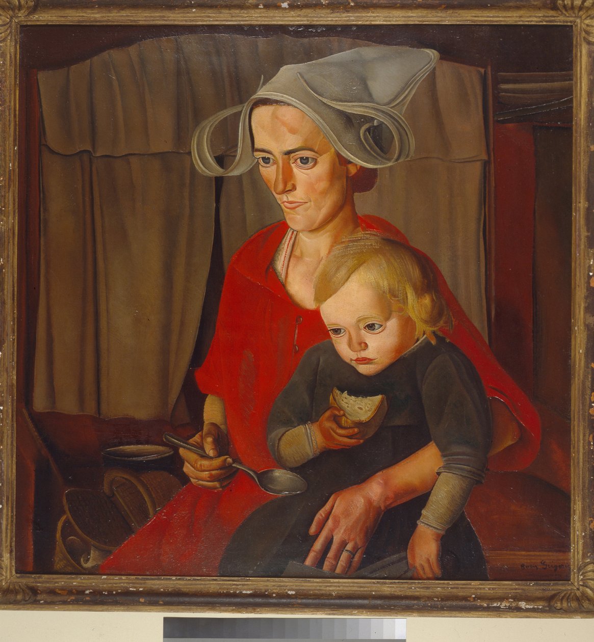 Köyhyys - Boris Dmitrievich Grigorjevin (1886-1939) maalaus, öljy kankaalle (79x79 cm) tekijältä Boris Dmitrievich Grigoriev