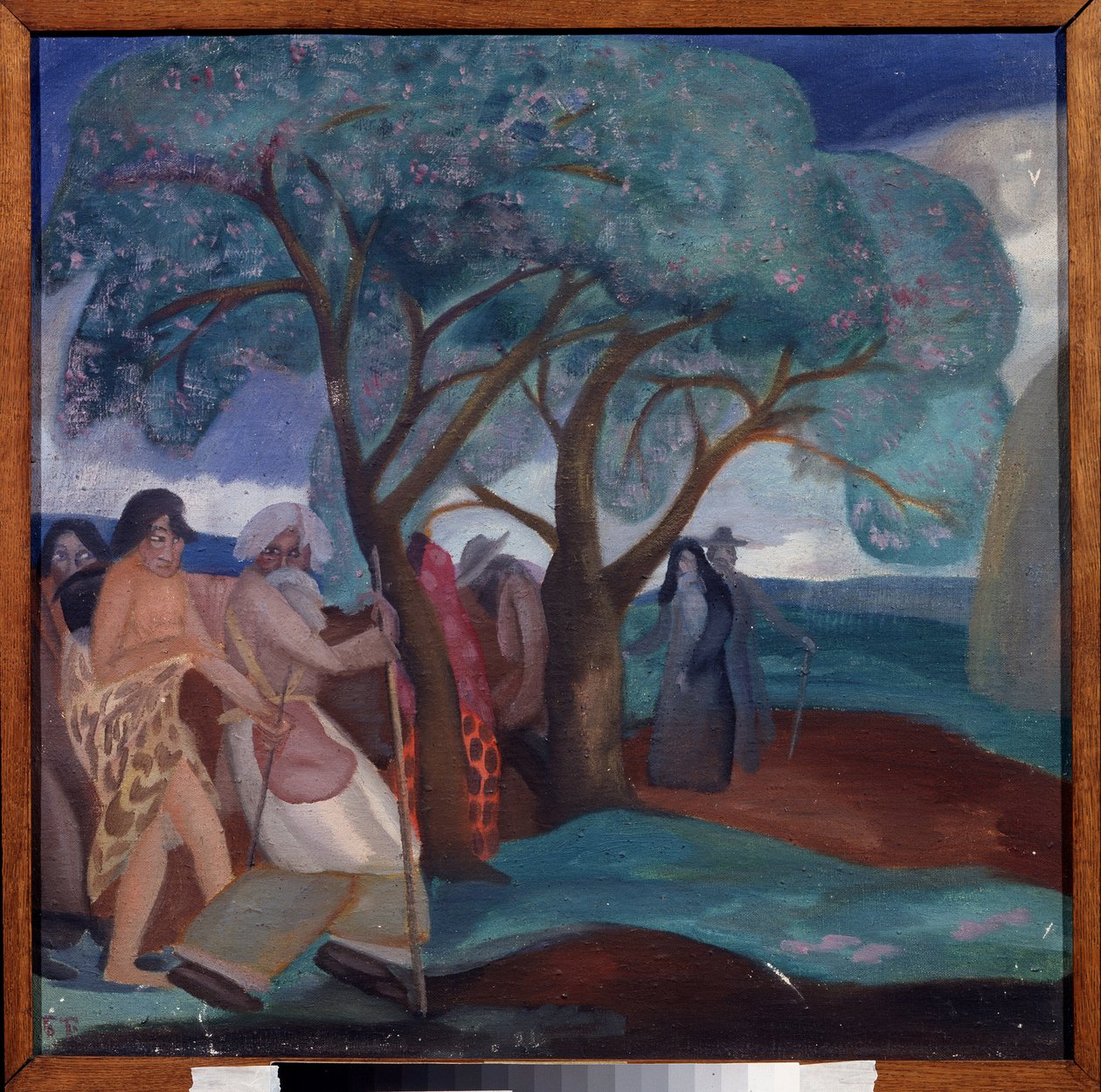 Maagien palvonta. Boris Dmitrievich Grigorjevin (1886-1939) työ, tempera pahville tekijältä Boris Dmitrievich Grigoriev