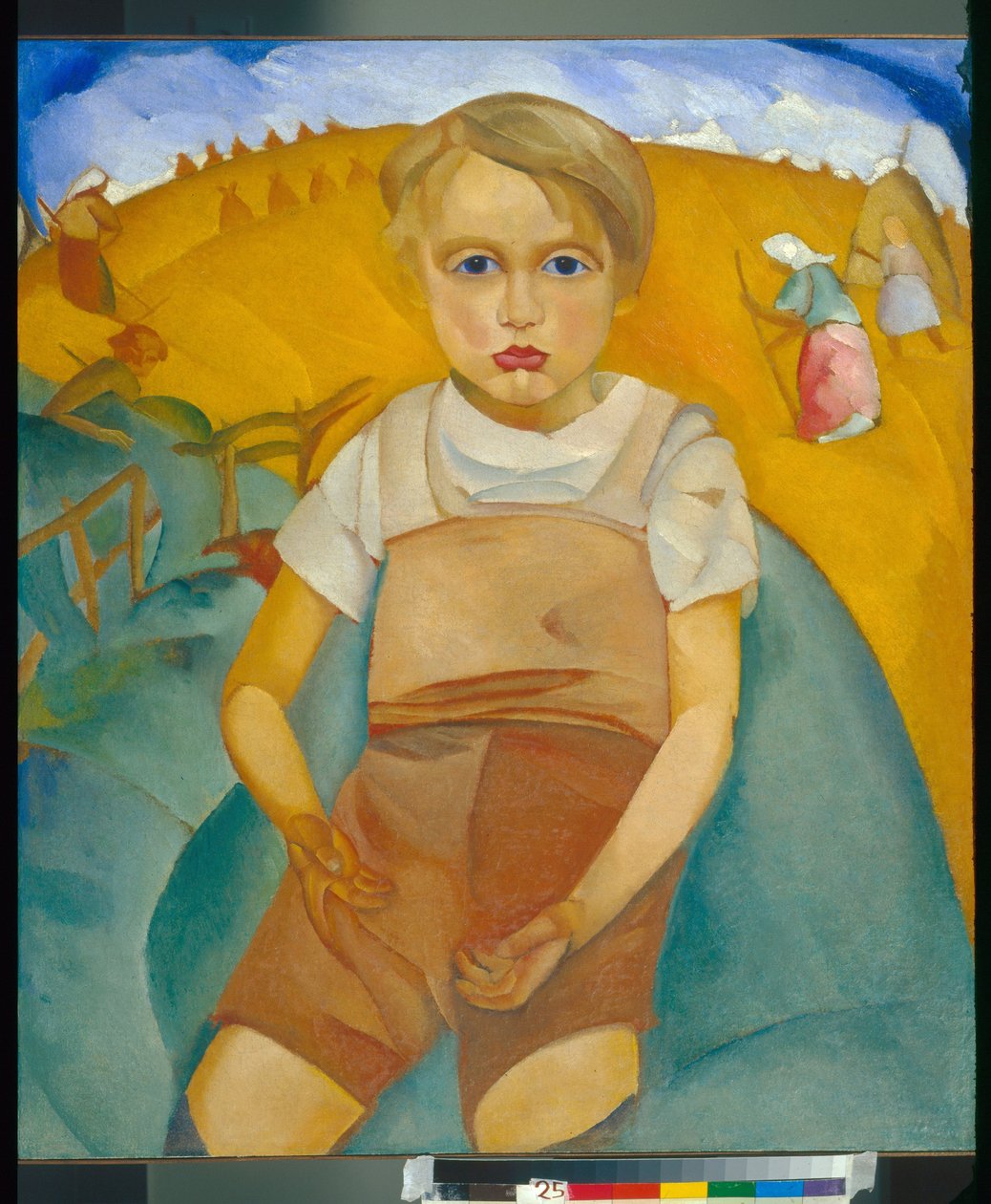 Sosialisti (pojan muotokuva) - Boris Dmitrievich Grigorjevin (1886-1939) maalaus, öljy kankaalle (92x80 cm) tekijältä Boris Dmitrievich Grigoriev