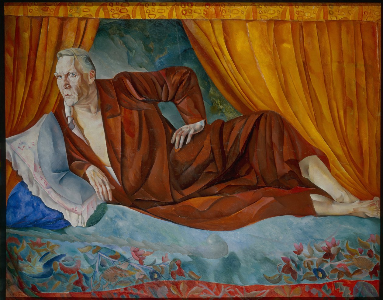 Laulaja Fjodor (Fedor tai Feodor) Chaliapin (Chaliapin) (1873-1938) muotokuva (Laulaja Fjodor Šaljapinin (1873-1938) muotokuva - Boris Dmitrievich Grigorjevin (1886-1939) maalaus tekijältä Boris Dmitrievich Grigoriev