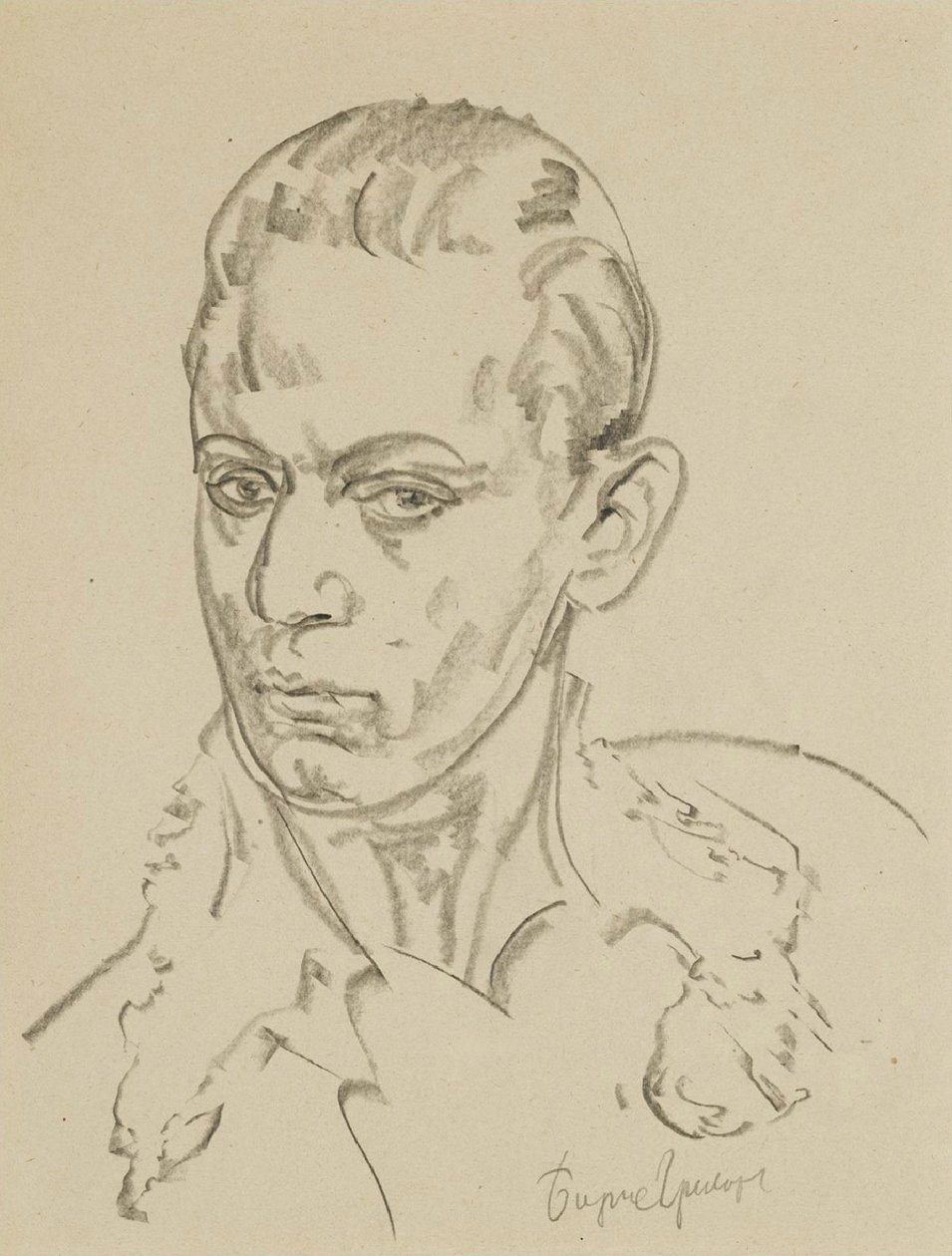 Balettitanssijan ja koreografin Sergei Lifarin muotokuva 1905-1986 tekijältä Boris Dmitrievich Grigoriev