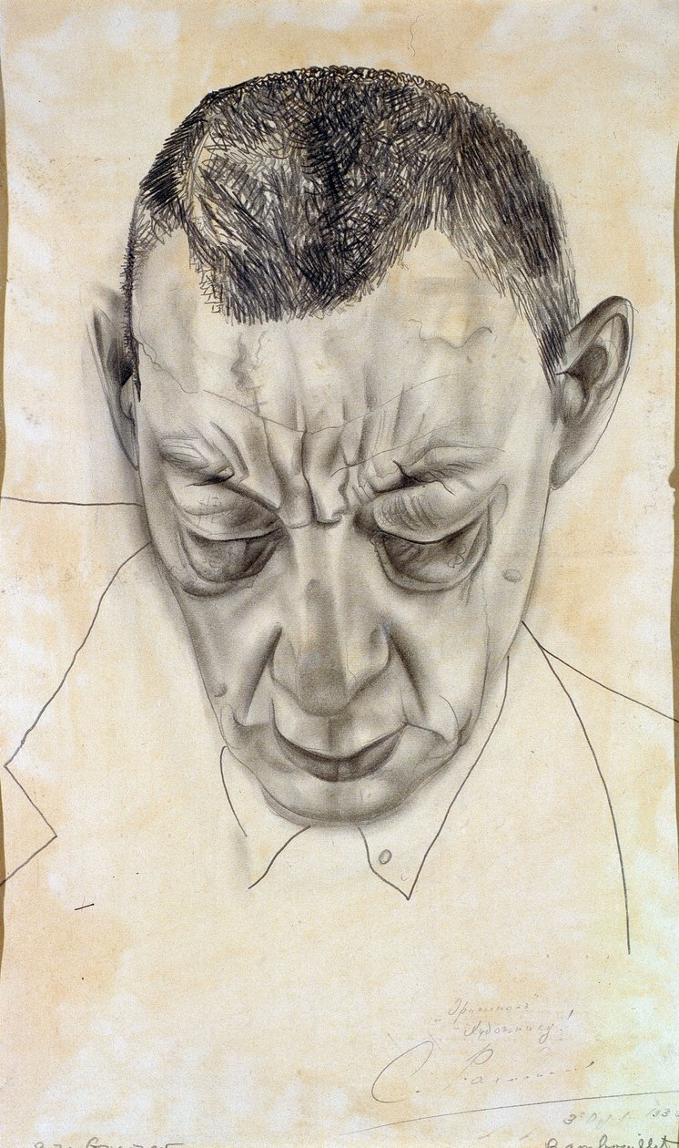 Säveltäjä Sergei Rakhmaninovin muotokuva 1873-1943, 1930 tekijältä Boris Dmitrievich Grigoriev