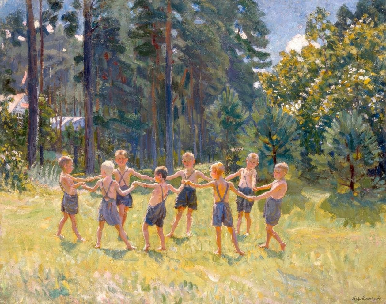 Rengaslinnut aukealla lähellä dachaa tekijältä Boris Jeremejewitsch Wladimirski
