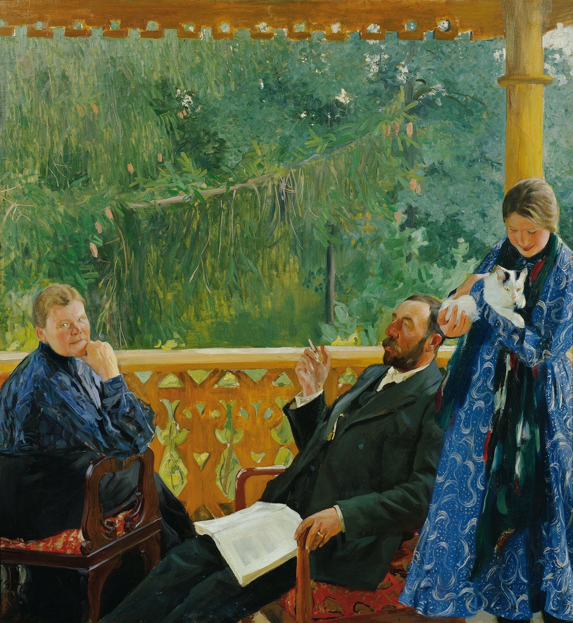 Perhemuotokuva (Polenow-perheen muotokuva) tekijältä Boris Mikhailovich Kustodiev