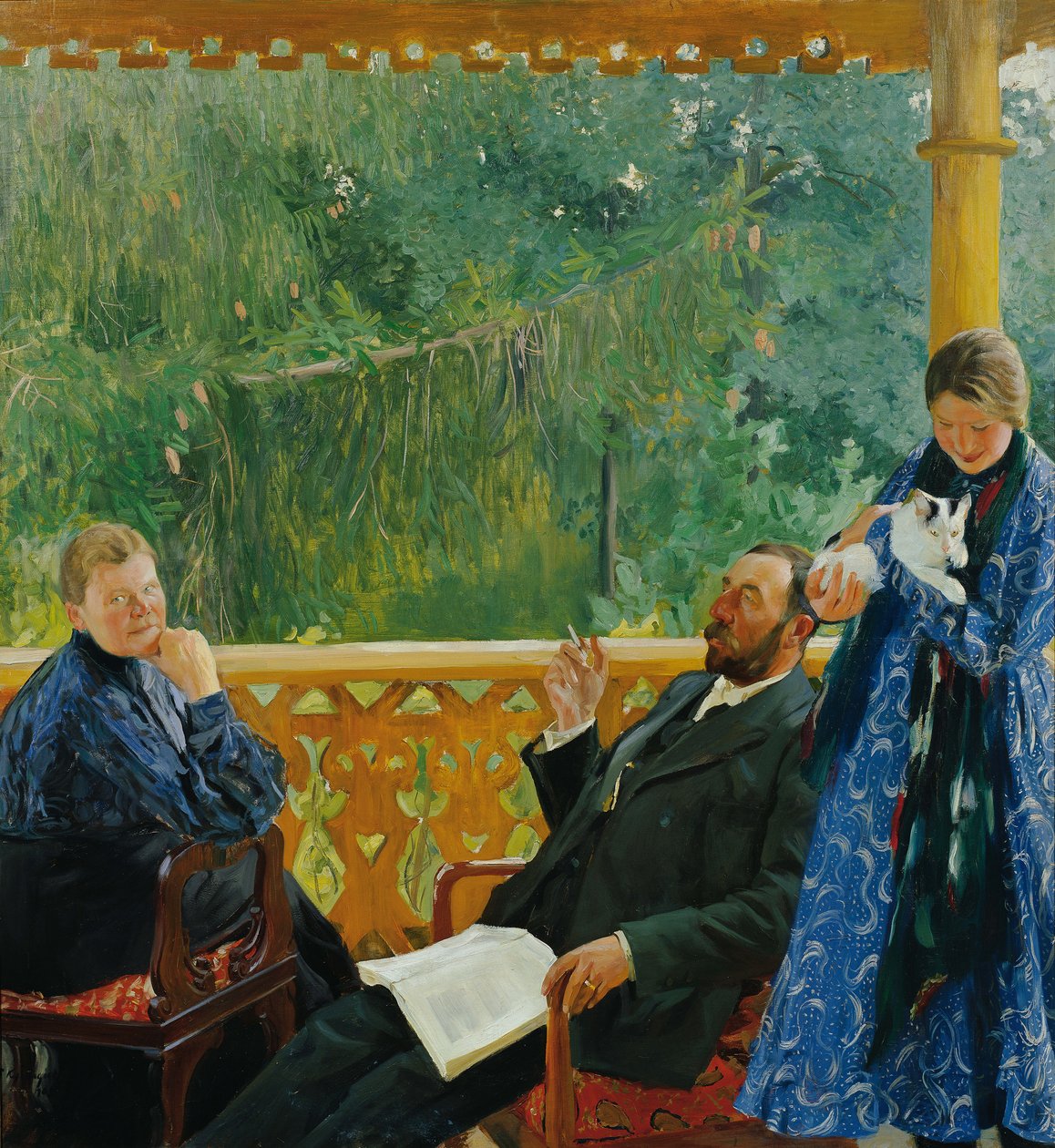 Perhekuva Polenow-perheen muotokuva, 1904-1905. tekijältä Boris Mikhailovich Kustodiev