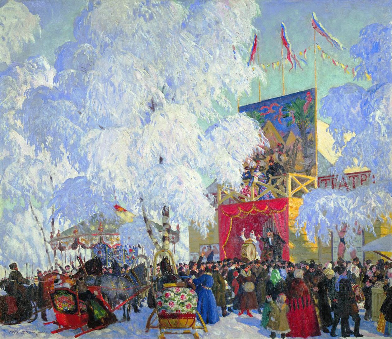 Show-kopit, 1917. tekijältä Boris Mikhailovich Kustodiev