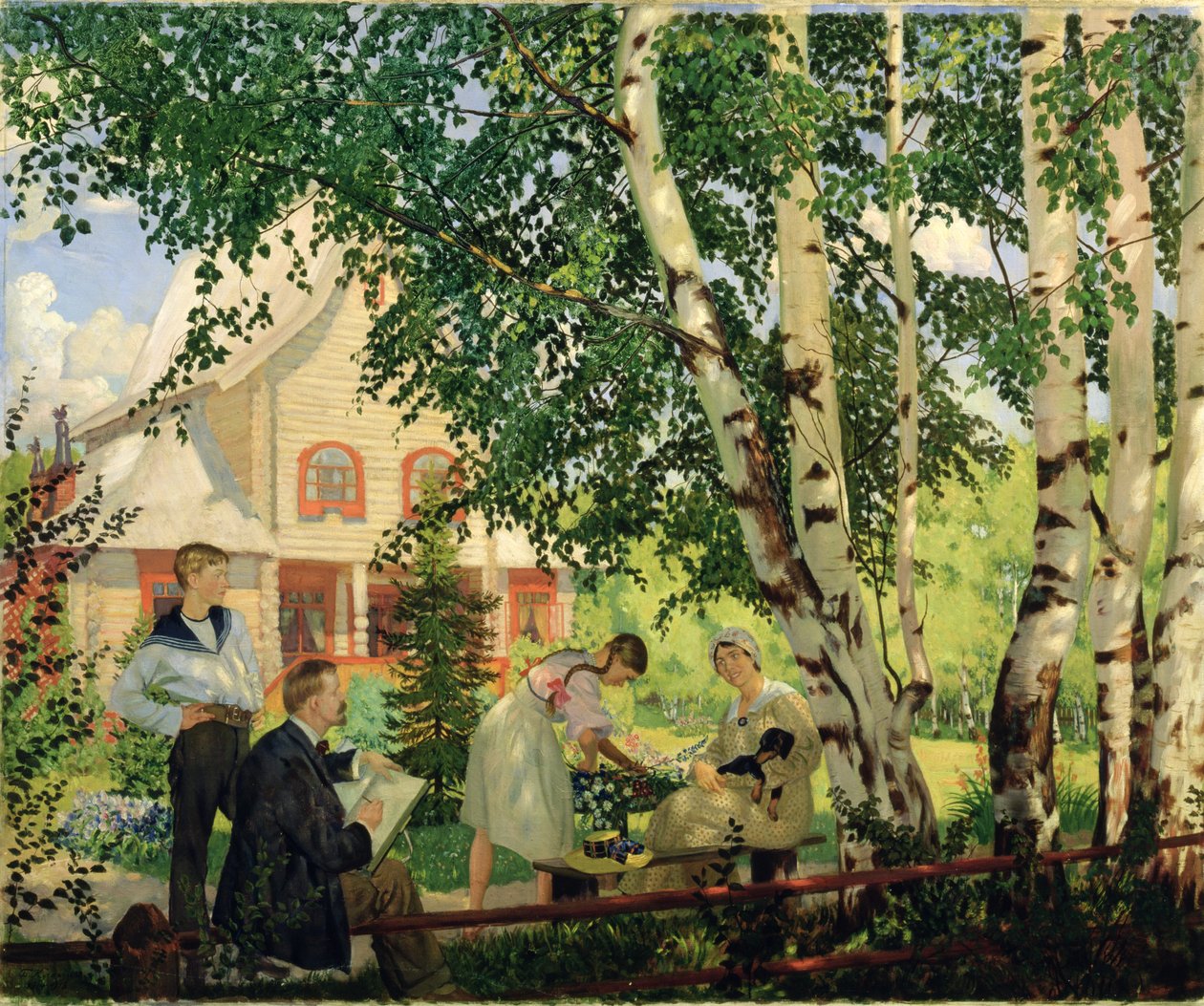 Kotona, 1914-18 tekijältä Boris Mikhailovich Kustodiev