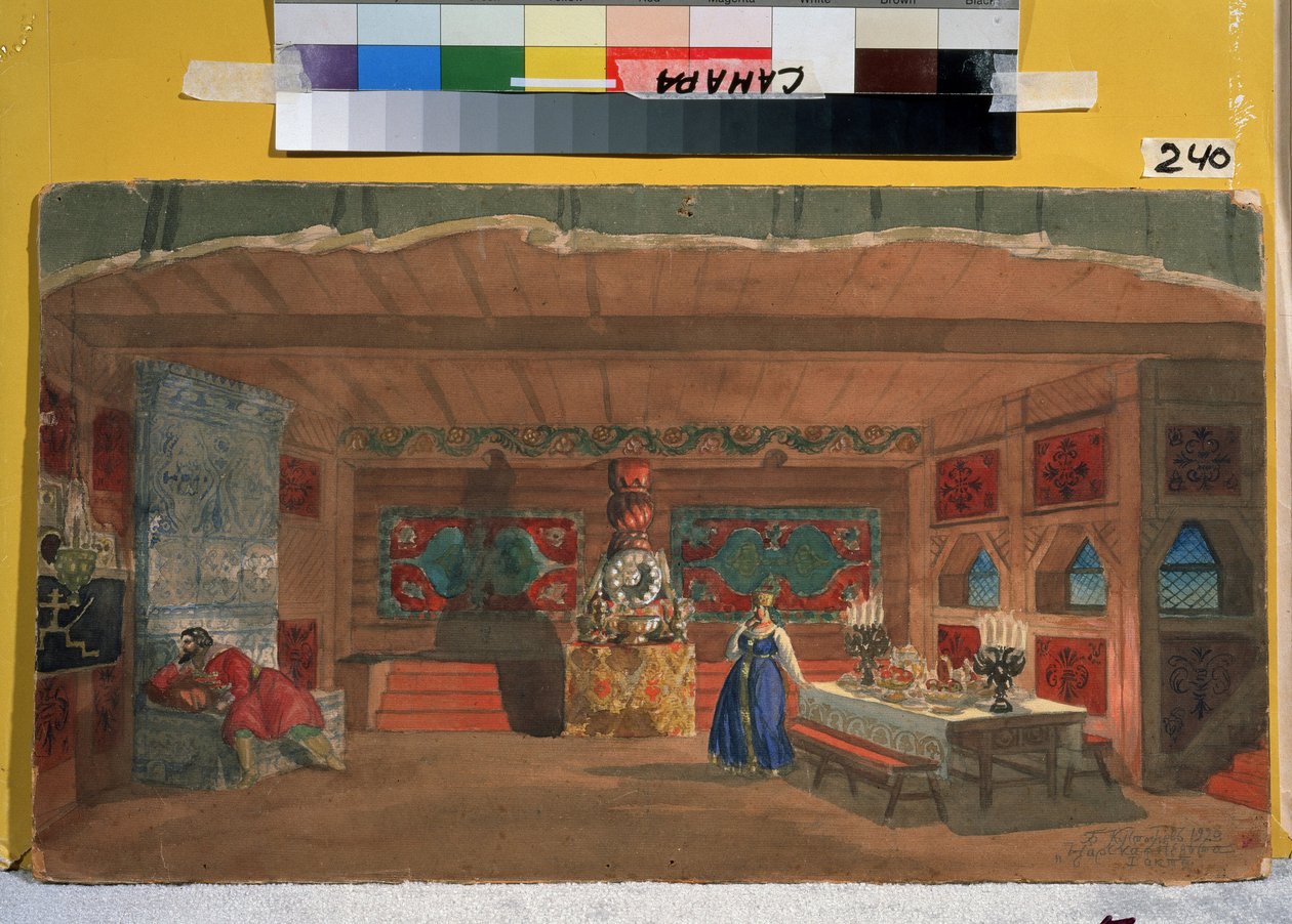 Valmistelusarja N. Rimski Korsakovin (Rimski-Korsakovin) (1844-1908) oopperaan Tsaarin morsian. Boris Michaylovich Kustodiev (Koustodiev) tekijältä Boris Mikhailovich Kustodiev