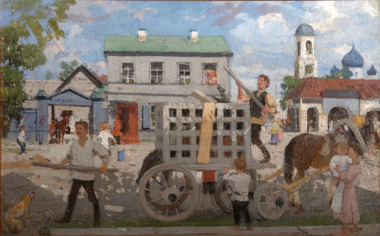 Koiranpyörittäjät, 1920-luku tekijältä Boris Mikhailovich Kustodiev