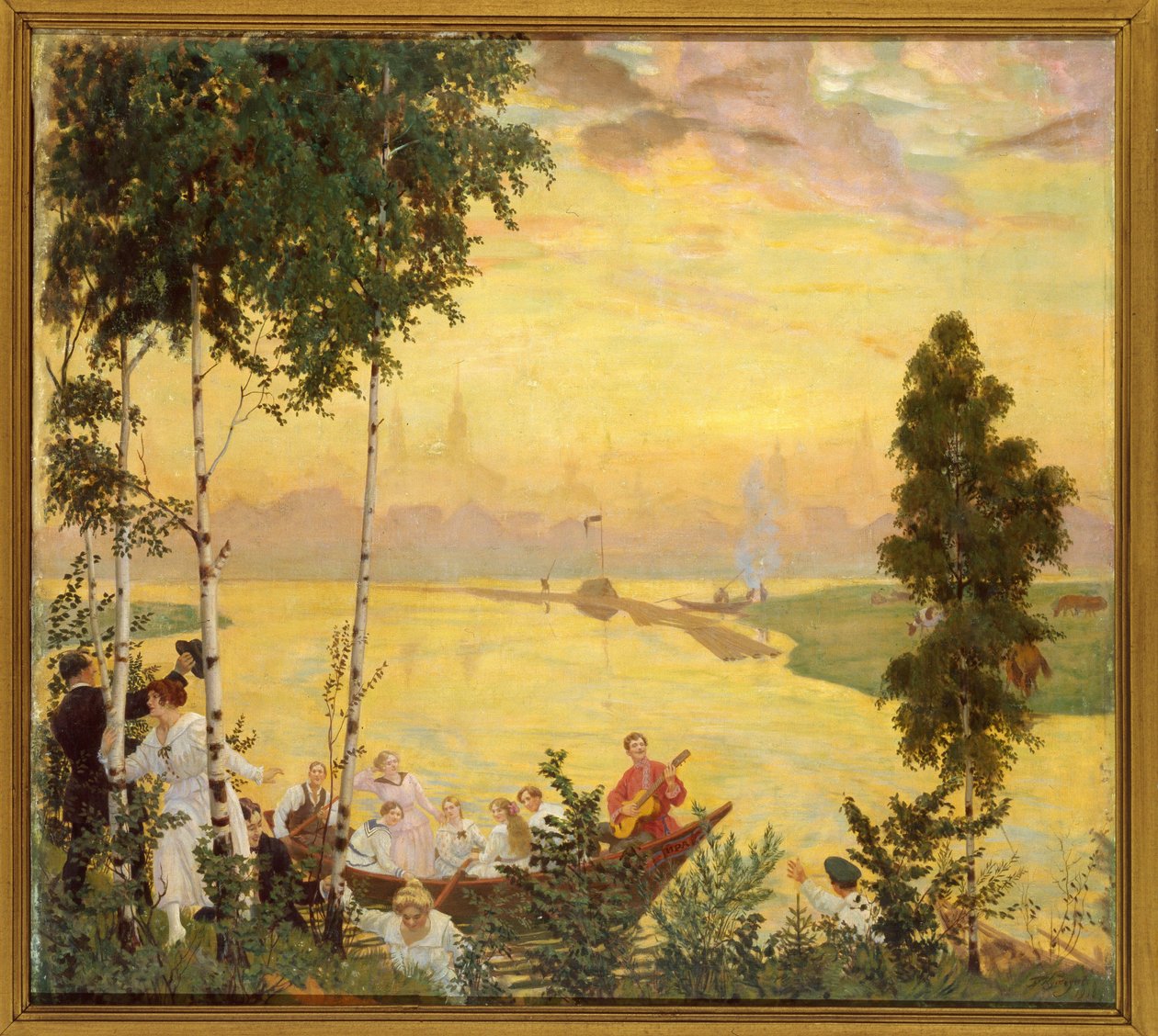 Pako maaseudulle (maamatka). Boris Michaylovich Kustodiev (Kustodiev) (1878-1927) maalaus öljy kankaalle tekijältä Boris Mikhailovich Kustodiev