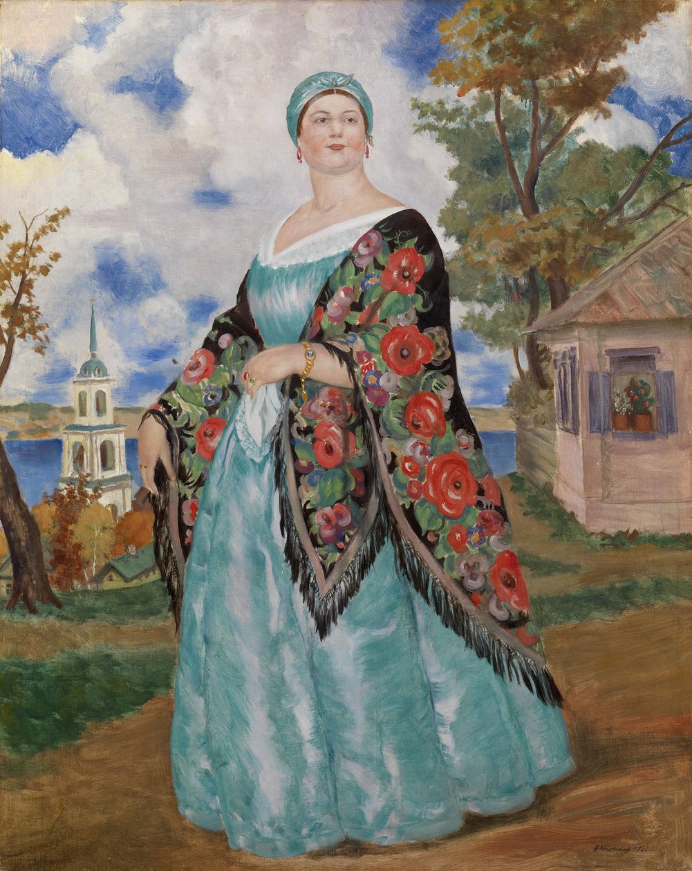 Kauppiaan vaimo, 1923 tekijältä Boris Mikhailovich Kustodiev