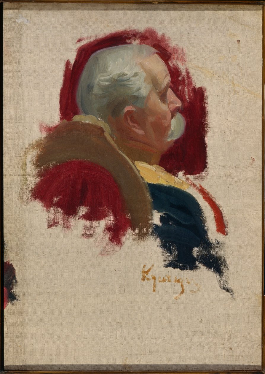 Peter Sabourovin muotokuva (1835-1918), diplomaattirusse (Peter Aleksandrovich Saburovin muotokuva) - Boris Michaylovich Kustodiev (Koustodiev) öljy kankaalle (1878-1927) tekijältä Boris Mikhailovich Kustodiev