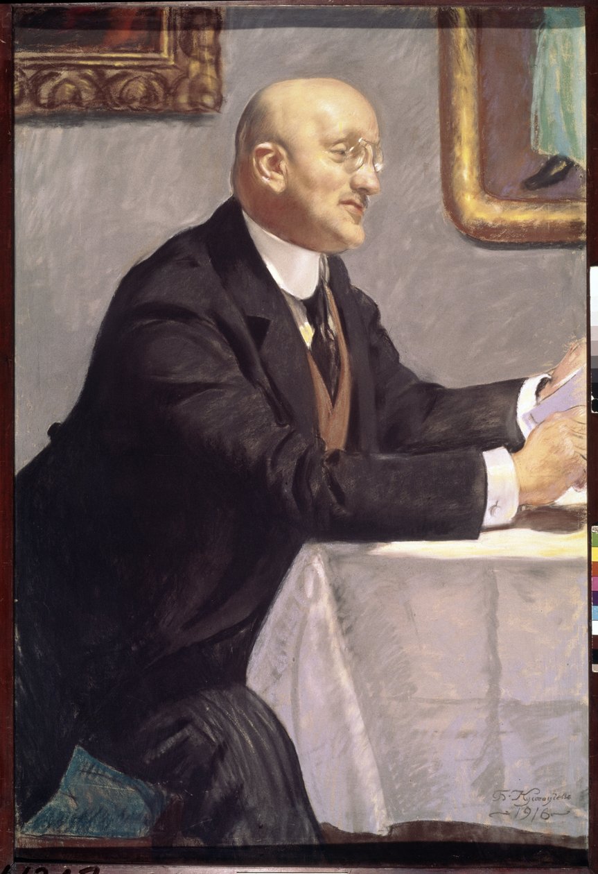 Taiteilijan muotokuva Igor Grabar (1871-1960) (Taiteilija I. Grabarin muotokuva). Boris Michaylovich Kustodiev (Koustodiev) (1878-1927) teos, pastelli, sur kartonki tekijältä Boris Mikhailovich Kustodiev