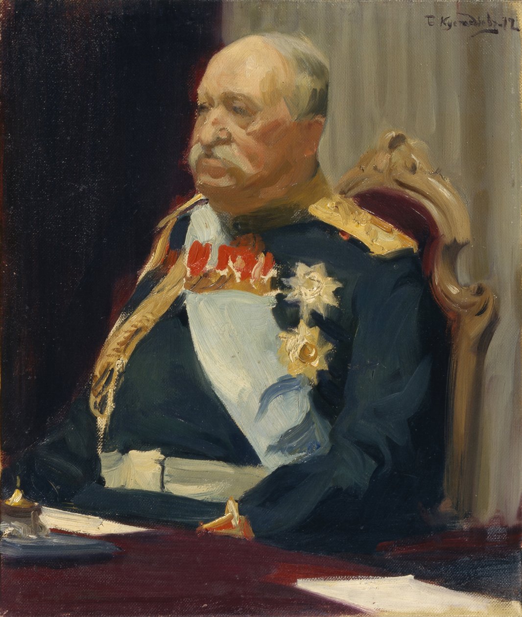 Valtioneuvoston jäsenen, sisäministerin kreivi Aleksei Ignatjevin muotokuva, 1902 tekijältä Boris Mikhailovich Kustodiev