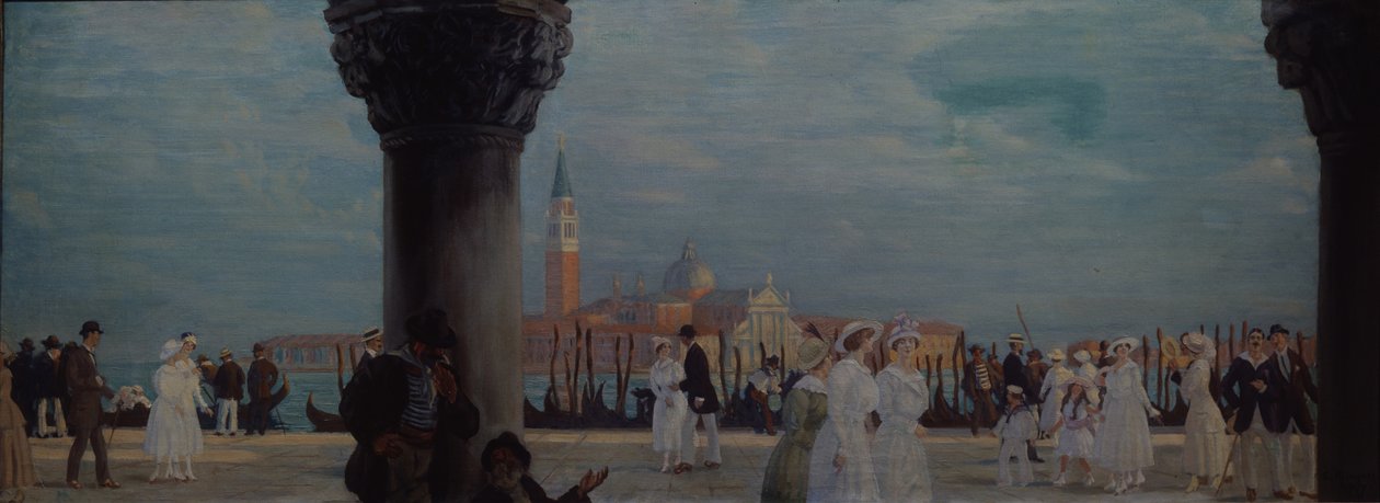 Promenade Venetsiassa, 1907-1908 tekijältä Boris Mikhailovich Kustodiev