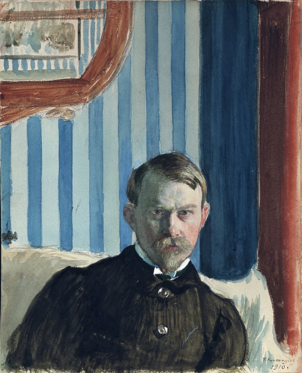 Omakuva, 1910 tekijältä Boris Mikhailovich Kustodiev