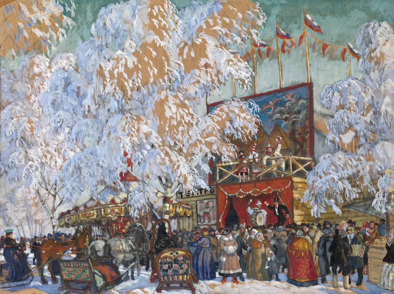 Show-kopit, 1917 tekijältä Boris Mikhailovich Kustodiev
