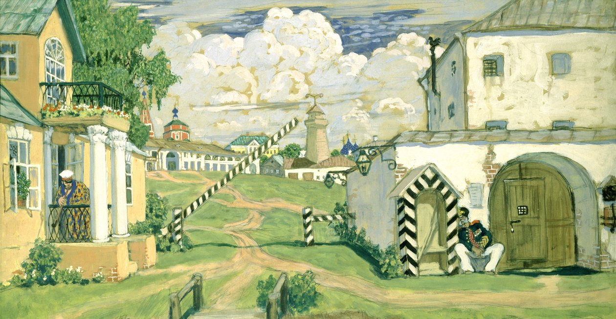 Lavastus Aleksanteri Ostrovskin näytelmään Tulinen sydän, 1911 (guassi ja tempera pahville) tekijältä Boris Mikhailovich Kustodiev