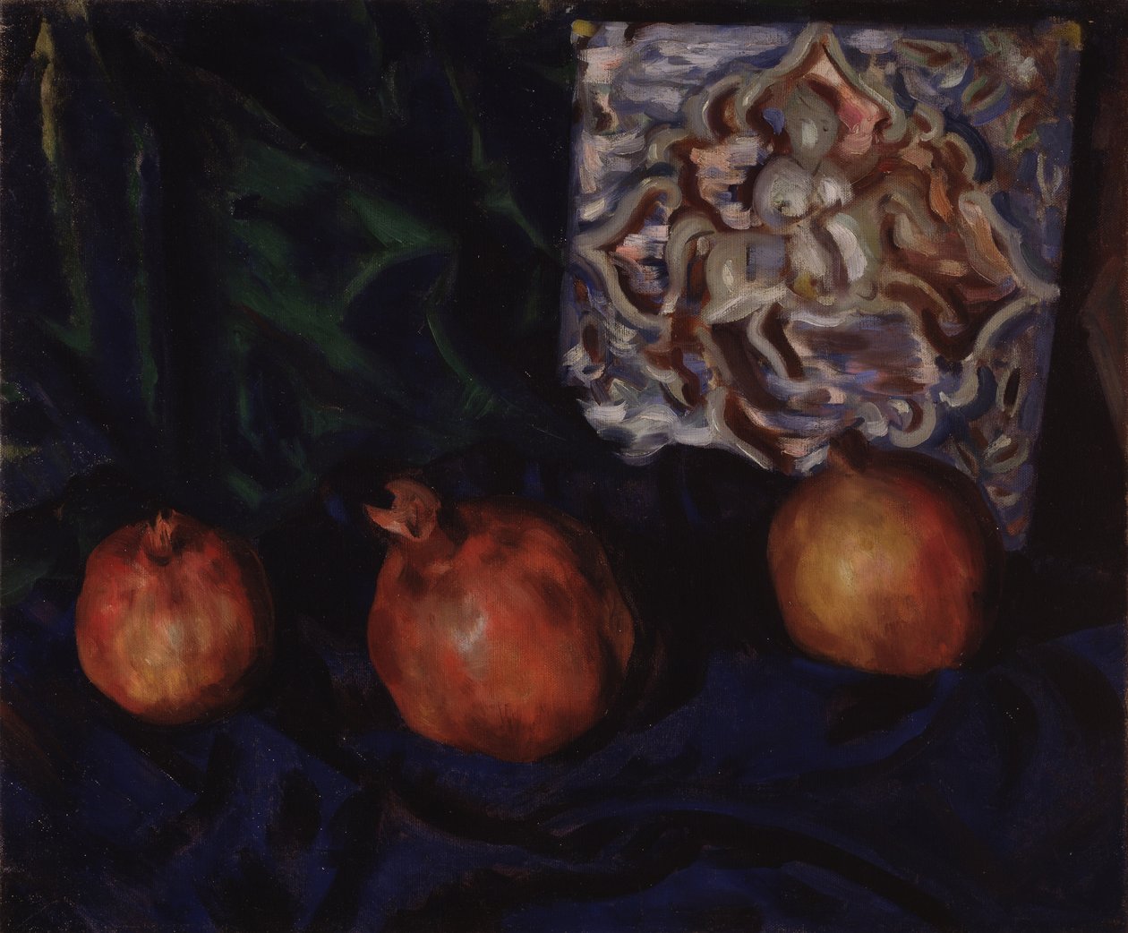 Asetelma. Granaattiomena, 1910 tekijältä Boris Mikhailovich Kustodiev