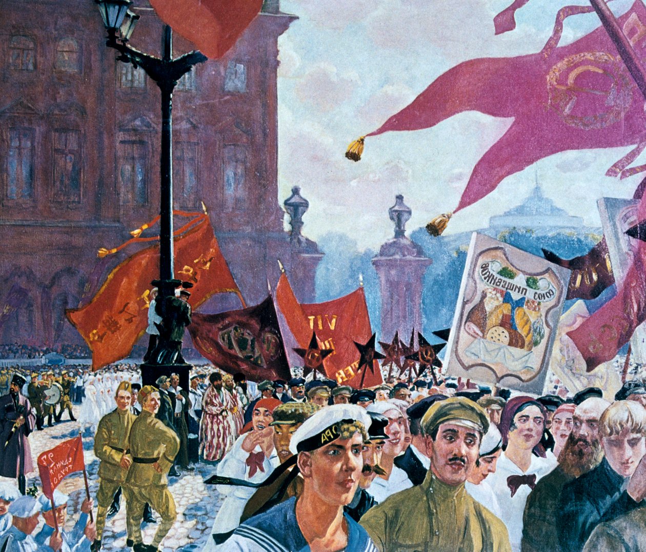 Kominternin toisen kongressin avausjuhlat vuonna 1921 tekijältä Boris Mikhailovich Kustodiev