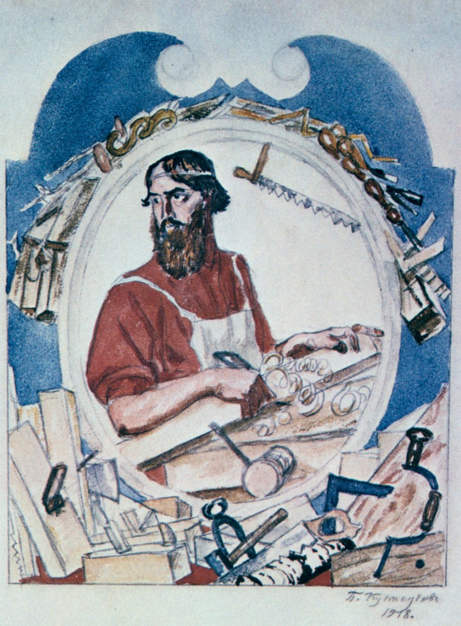 Puuseppä, 1918. tekijältä Boris Mikhailovich Kustodiev