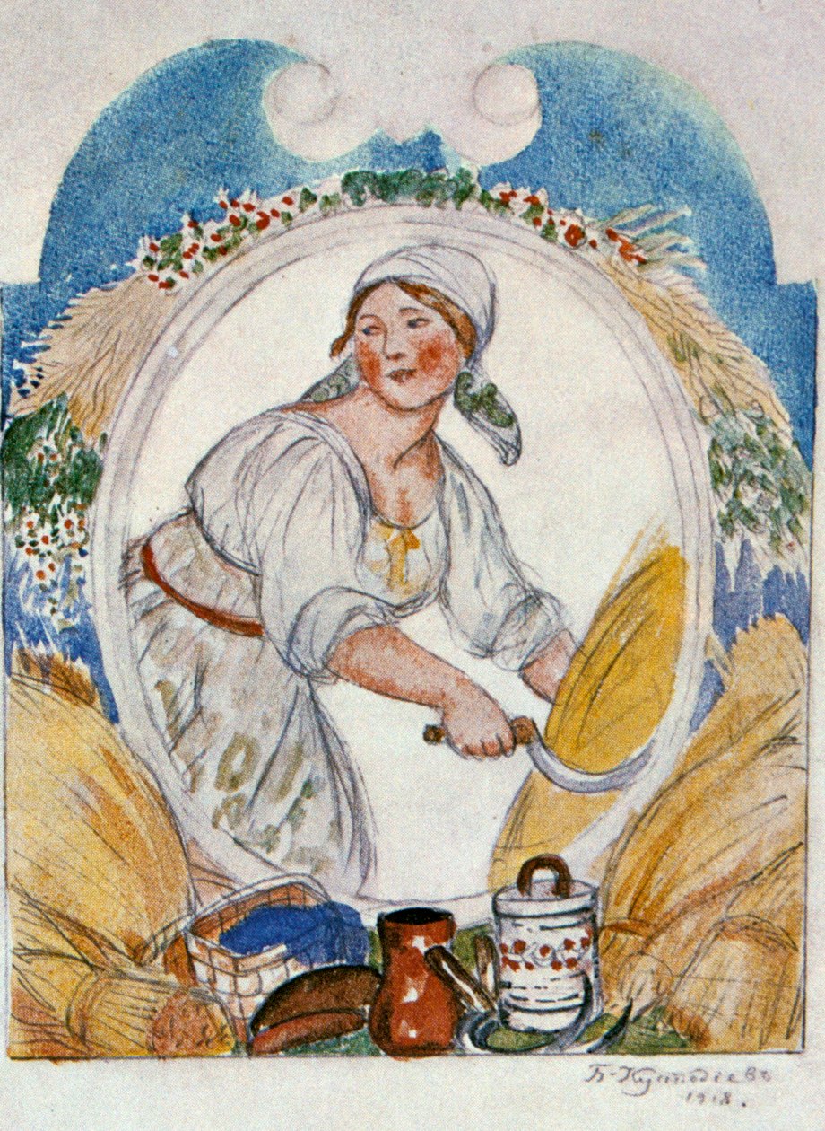 Viikatemies, 1918. tekijältä Boris Mikhailovich Kustodiev