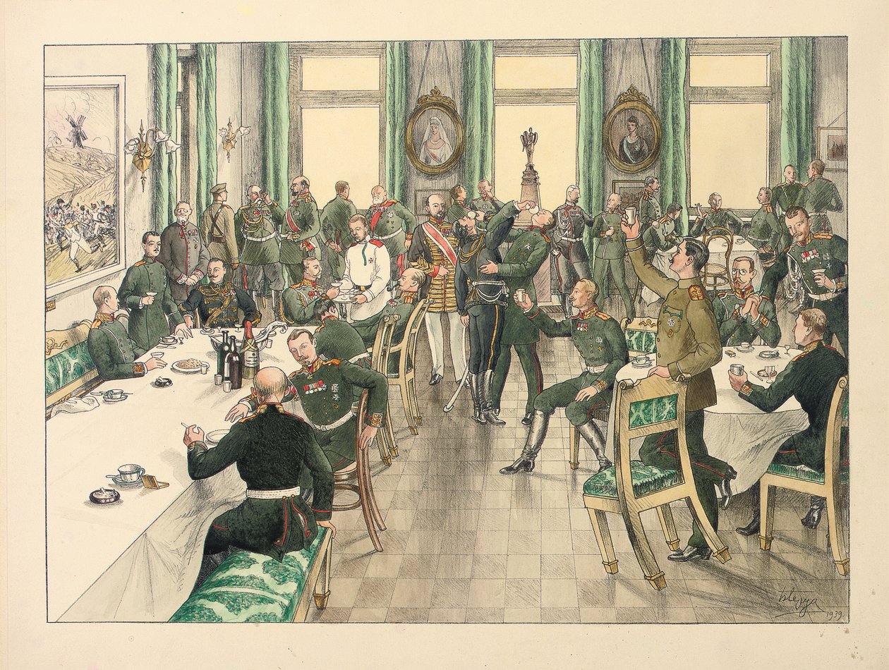 Perinteinen aamiainen, joka pidettiin Telishin taistelun muistoksi, johon Egerskin vartijarykmentti osallistui 12. lokakuuta 1877 tekijältä Boris V. de Heroys
