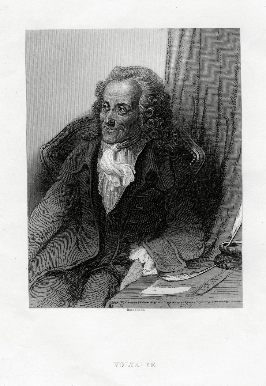 Voltaire, ranskalainen valistuskirjailija, esseisti, deisti ja filosofi, 1884 tekijältä Bosselman