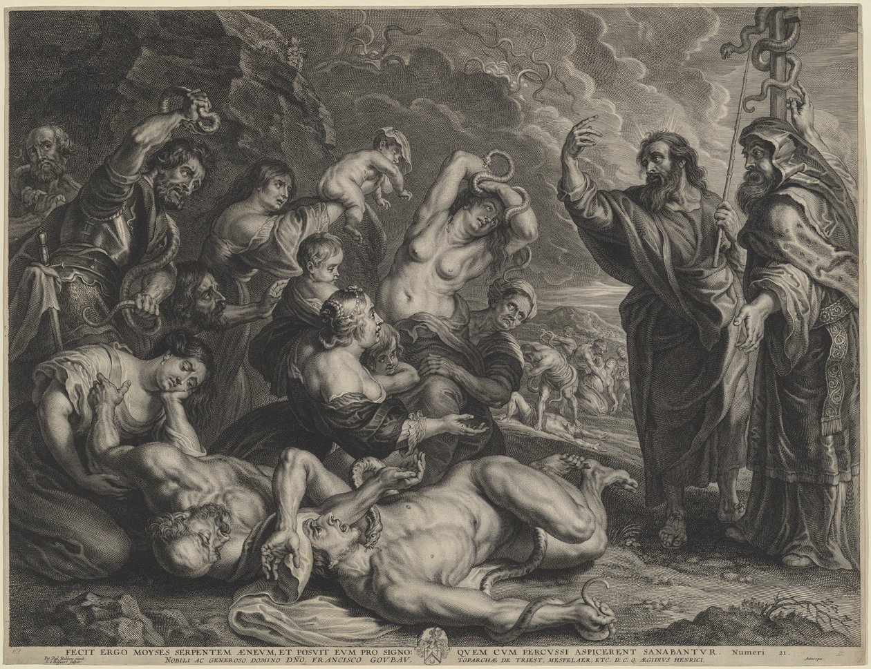 Mooses ja vaskikäärme tekijältä Boëtius Adams Bolswert, after Sir Peter Paul Rubens