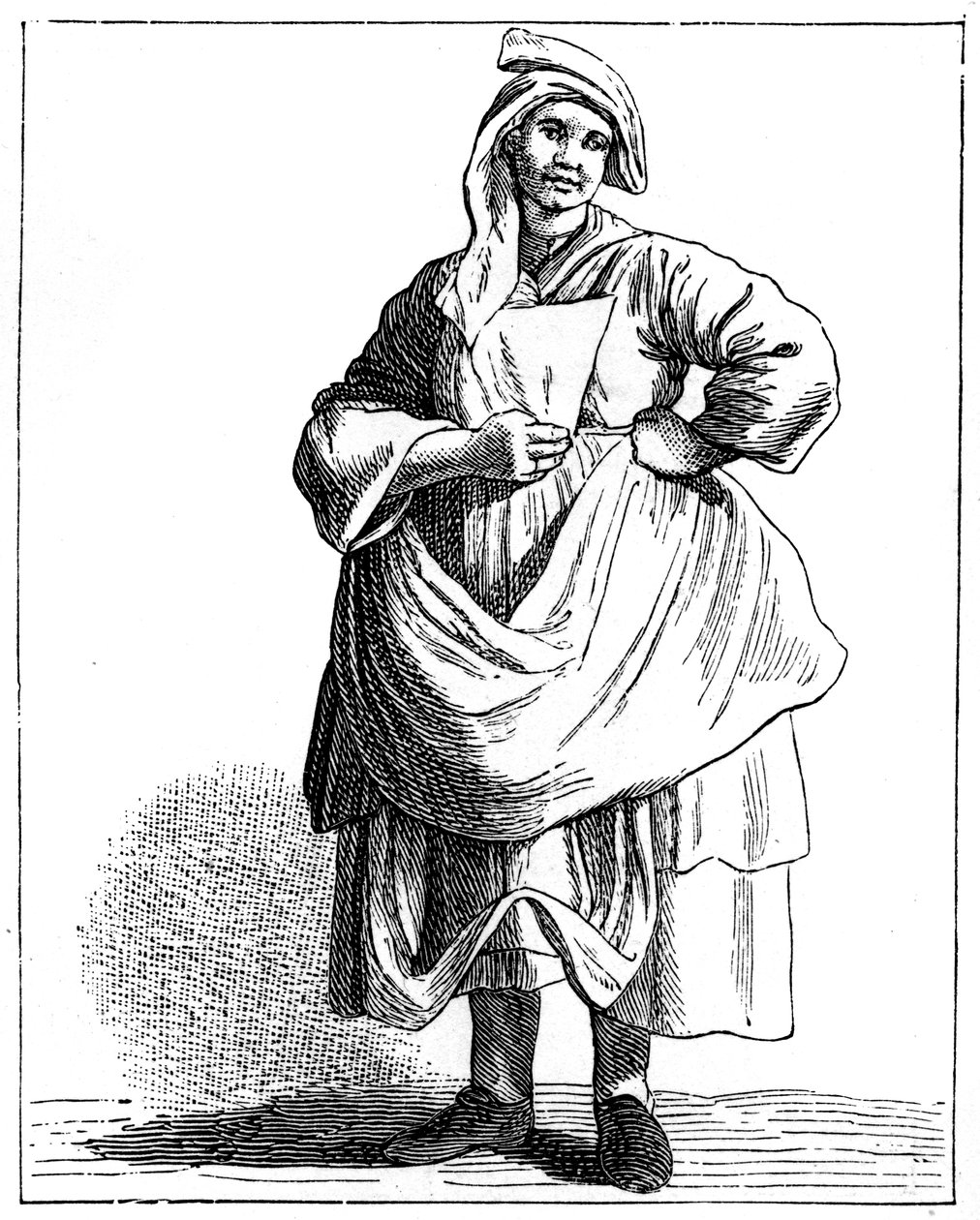 Vanhoja hattuja myyvä nainen, 1737-1742. tekijältä Bouchardon