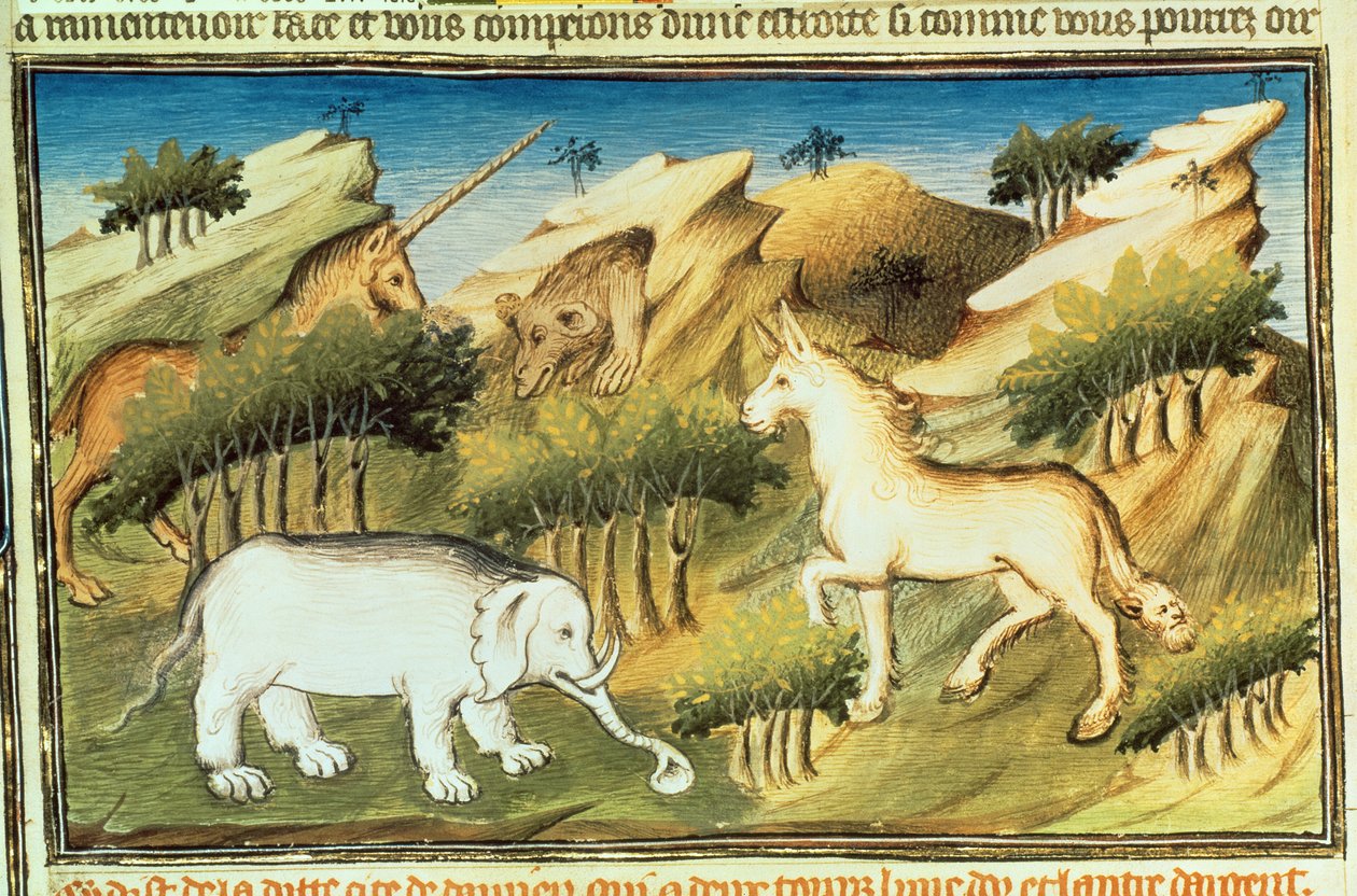 Ms Fr 2810 f.59v, Myyttisiä eläimiä erämaassa, 