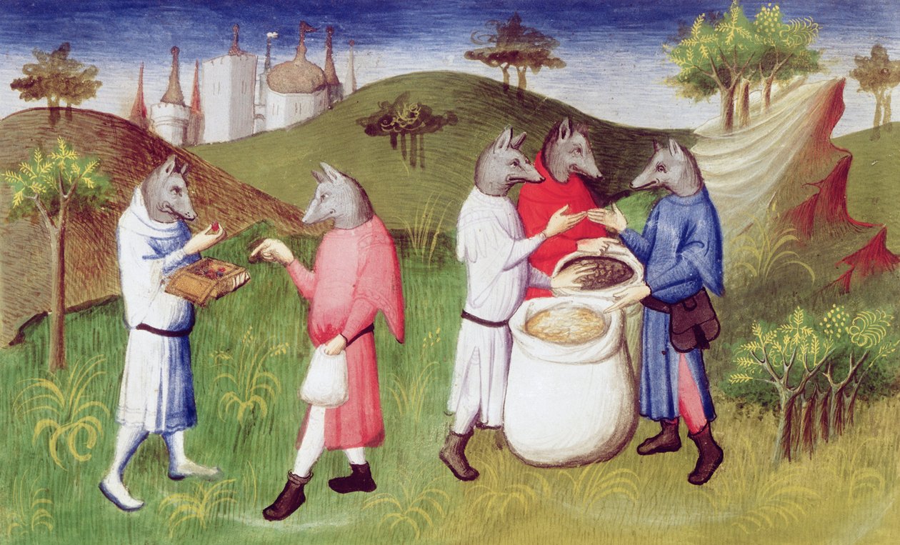 Ms Fr 2810 f.76v, susipääväiset Andamaanien saaret Intian valtamerellä, julkaisusta "Le Livre des Merveilles", n. 1410-1412 (tempera vellum) tekijältä Boucicaut Master