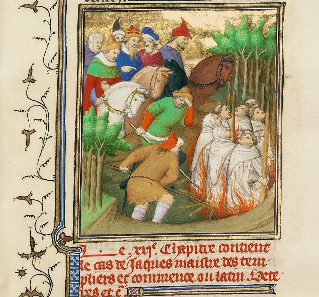 Temppeliritarit poltettiin Philip Kauniin ja hänen hovimiesten läsnäollessa, noin 1413-1415 tekijältä Boucicaut Master,