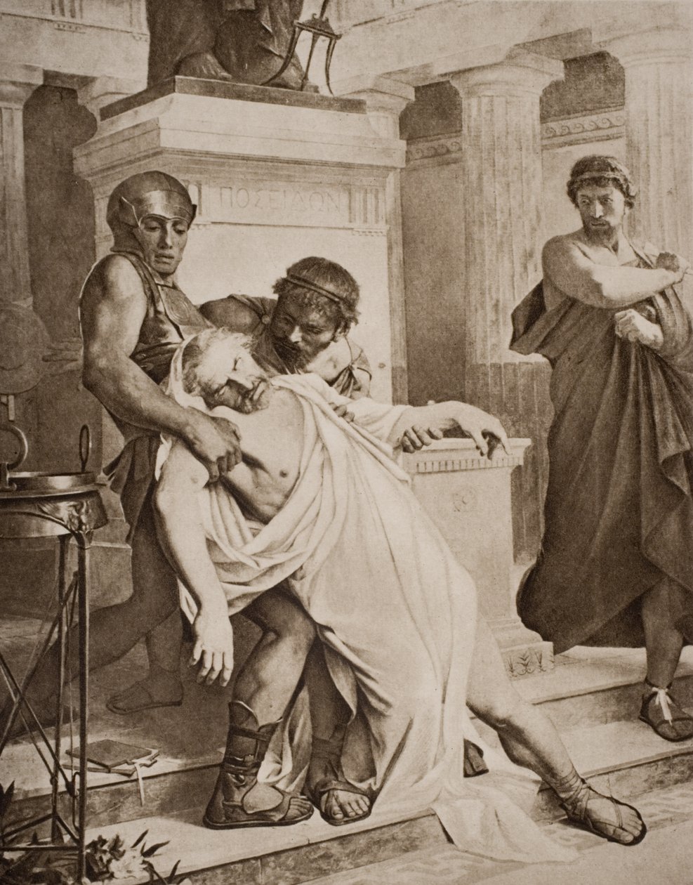 The Death of Demosthenes, esimerkki H.G. Wellsin teoksesta "The Outline of History", osa I, julkaistu vuonna 1920 tekijältä Bramtott